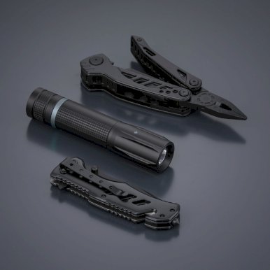 Optima Color Set, multitool, spasilački nož i punjiva svjetiljka