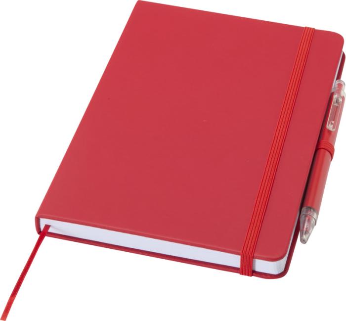 Notes A5, Spectrum, s gumicom i kemijskom, 192 stranica, crveni